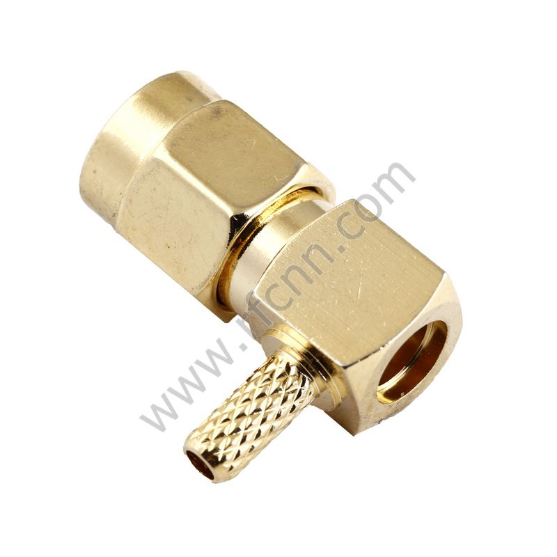 Ángulo recto de la rizada masculina de SMA para el conector RG316 RF