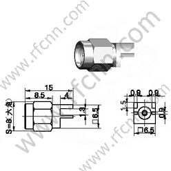 SMA Mount femenino para conector PCB RF