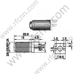 F hembra de montaje de borde para conector PCB RF