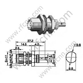 Mini UHF Mujer para RG178 RF Conector