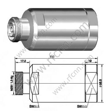 DIN 7/16 hembra por 1 5/8 "Cable Súper flexible Conector RF