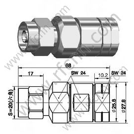 N abrazadera masculina para el conector RF de cable flexible de 1/2 "