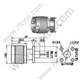 Conector M Microtrip de Microtrip Macho