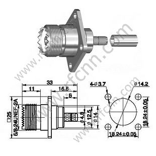 Brida de engarce femenino UHF para RG58 RF Conector