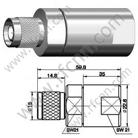 Abrazadera masculina TNC para el conector RF de cable flexible de 1/2 "
