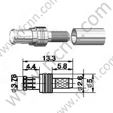 Crimpo masculino MCX para RG174 RF Conector