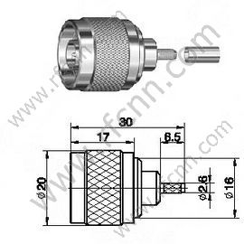 N Hombre para RG316 RF Conector