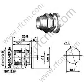 Num bulto femenino para cable semirrígido RG402 RF Conector