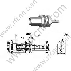 Crimazo femenino SMA para RG178 RF Conector