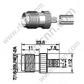 TNC hembra para el conector RG58 RF
