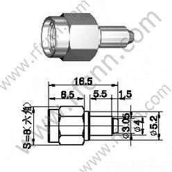 Crimazo masculino de SMA para RG178 RF Conector