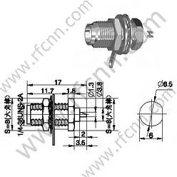 Conector de montaje de panel de mamparo hembra SMA