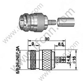 N hembra para el conector RG58 RF
