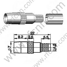 Crimpo masculino SMB para el conector RG58 RF