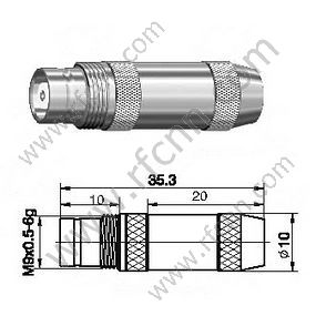 1.6 / 5.6 Mujer para RG179 RF Conector