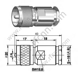 Abrazadera masculina UHF para RG213 RF Conector