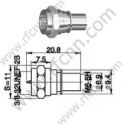 F Macho para la antena RF Conector