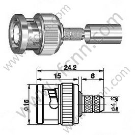 Macho BNC para el conector RG58 RF