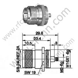 Conector de montaje en mamparo N.