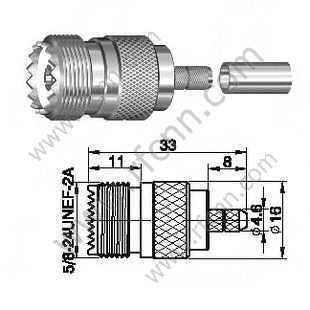 Crimpo femenino UHF para RG142 RF Conector