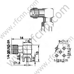 Ángulo derecho femenino de SMA para el conector PCB RF