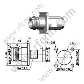 N PLAZA DE PINZA FEMENINA PARA RG142,58 RF Conector