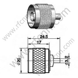 N Crimp masculino para el conector RG402 RF