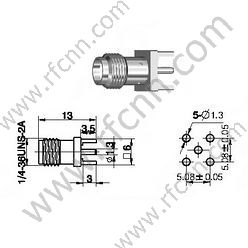 Mujer SMA para conector PCB RF