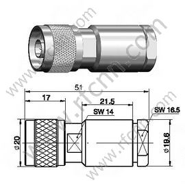 N abrazadera masculina para conector LMR400 RF