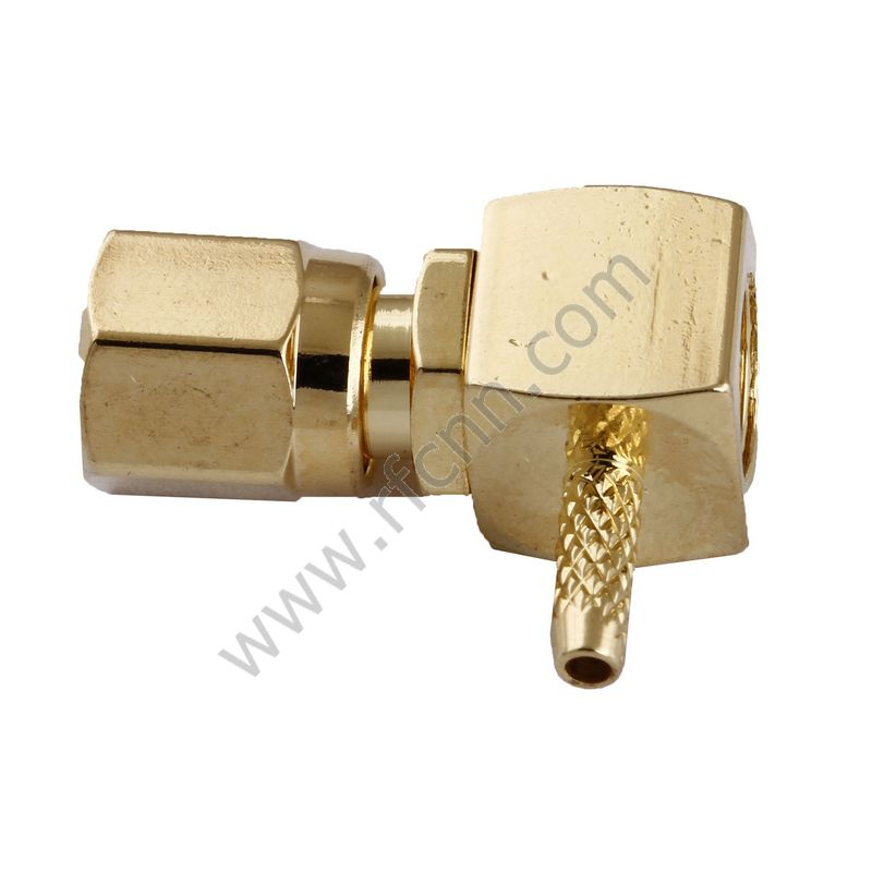 Crimazo de ángulo recto hembra SMC para el conector RG178 RF