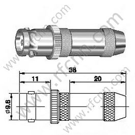BNC Crimp Femen para RG142 RF Conector