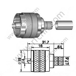 Crimpo masculino UHF para el conector LMR300 RF