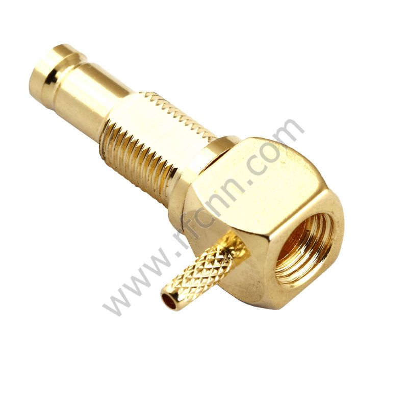 1.0 / 2.3 Ángulo recto Crimado masculino para el conector 1.13 RF