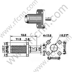 Brida de engarzamiento femenino de SMA para RG178 RF Conector