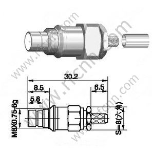Hembra SMZ para el conector RG179 RF