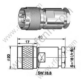 N abrazadera masculina para el conector RG213 RF