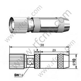 1.6 / 5.6 Hombre para el conector RG179 RF
